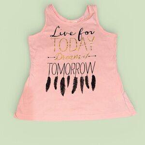 Girls Inspirational Pink Tank Top (Large)